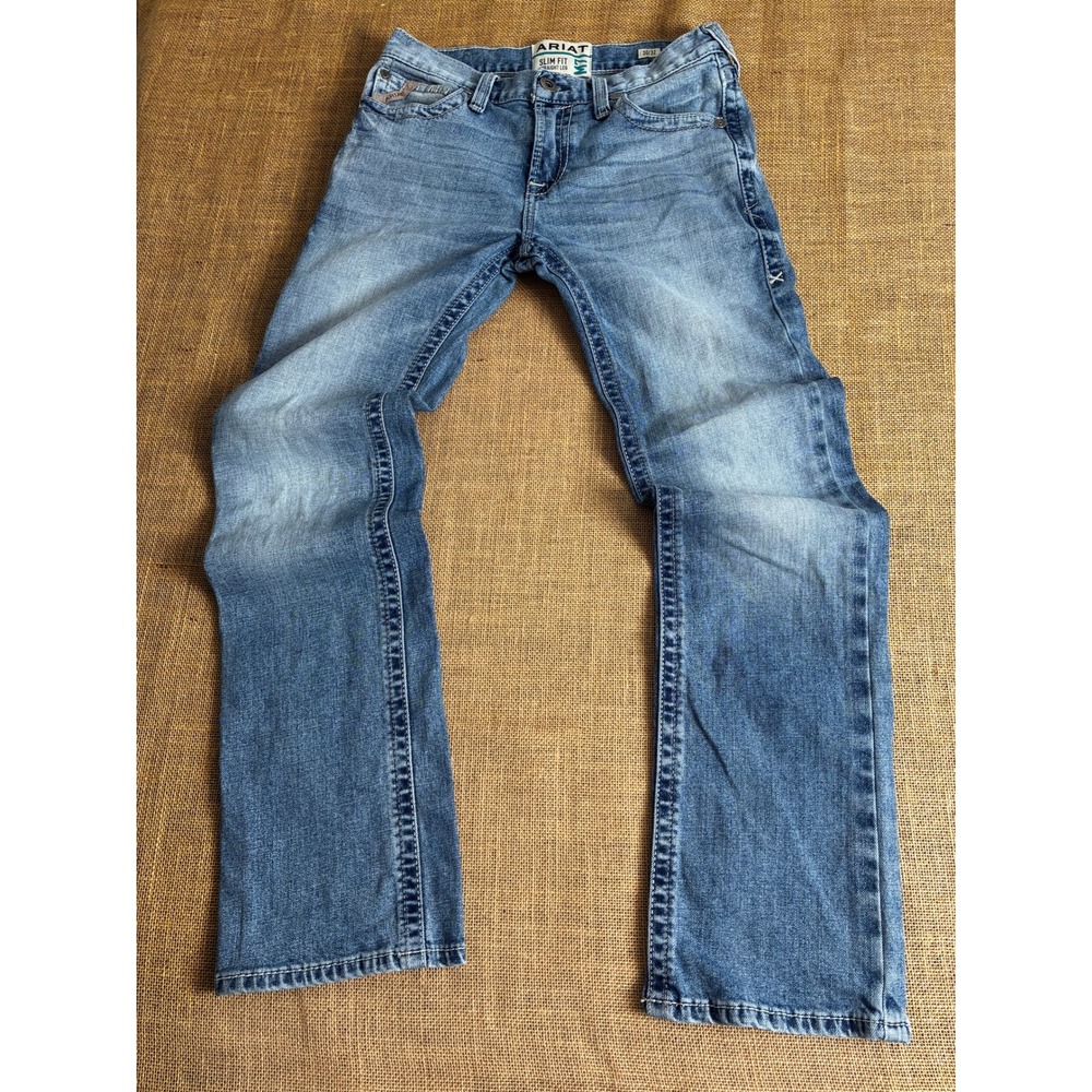 Western Ariat M7 Slim Fit Straight Leg Jeans Mens 30x32 Blue Denim Cowboy
